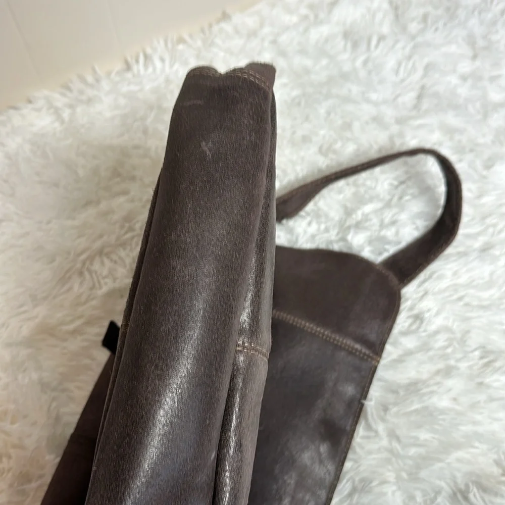 Classic Suede Messenger Bag - Brown